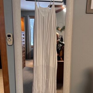 a new day White and Gray Striped Maxi Dress